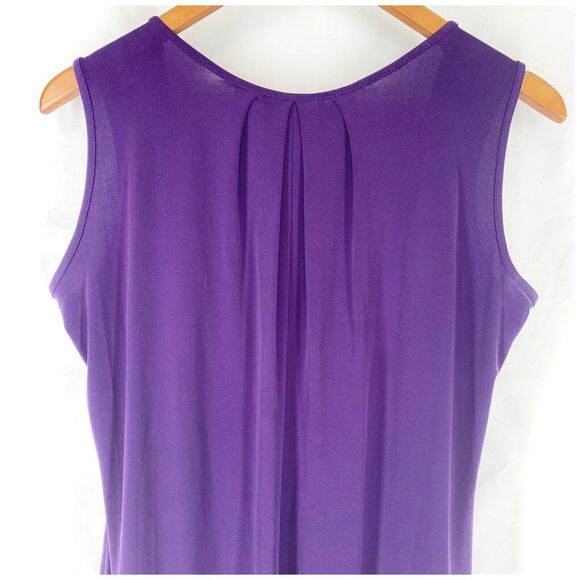 En Focus Studio Dress 10 Purple Stretch Knit Sleeveless Summer Spring Easter - Picture 4 of 8